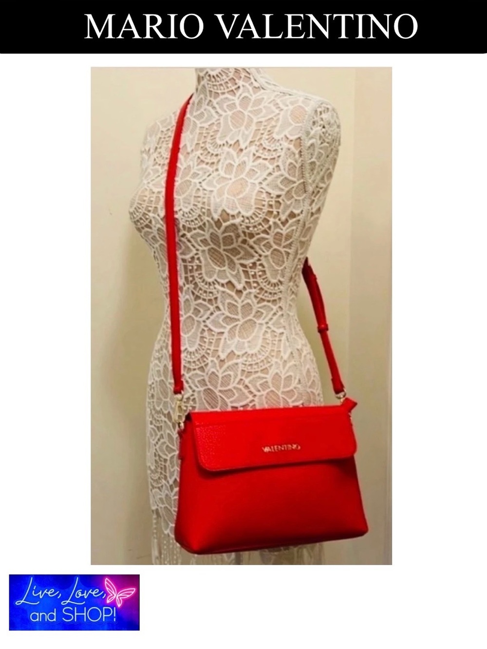 VALENTINO by MARIO VALENTINO Red Crossbody Shoulder Bag, NWOT